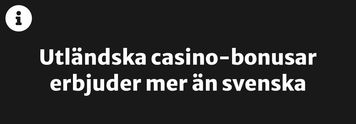 utländska casino bonusar